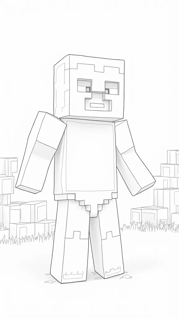 coloriage minecraft coloriage